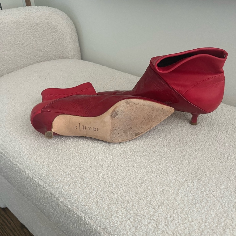 Tibi Red Heeled Boots for Women size is 37
